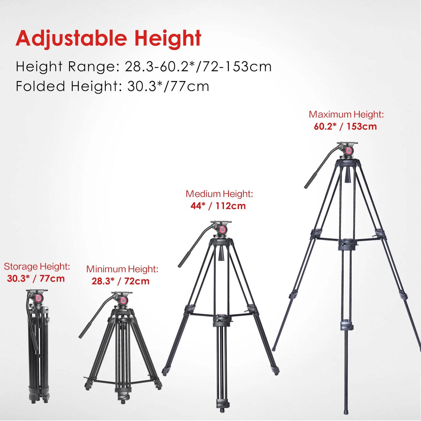 AMAZONY miliboo Heavy Duty Tripod for Camera Video Tripod with Fluid Head Aluminum Camera Tripod for DSLR,Maxload 22lbs with Tripod Bag