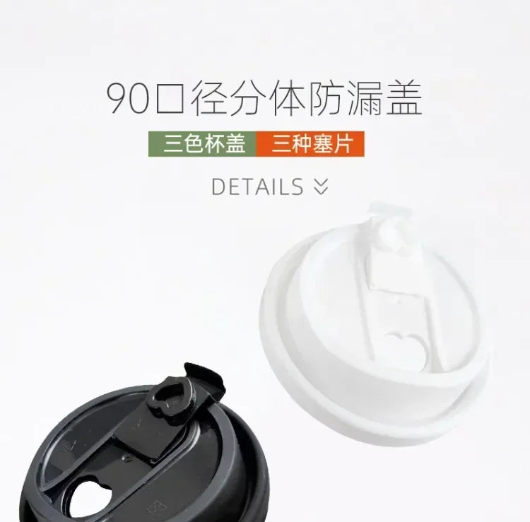 100pcs 90 Caliber Matte Cup Cover Disposable Coffee Milk Tea Take-out Food Packing Cup Lid Leak Proof Clear Plastic Cups Lid