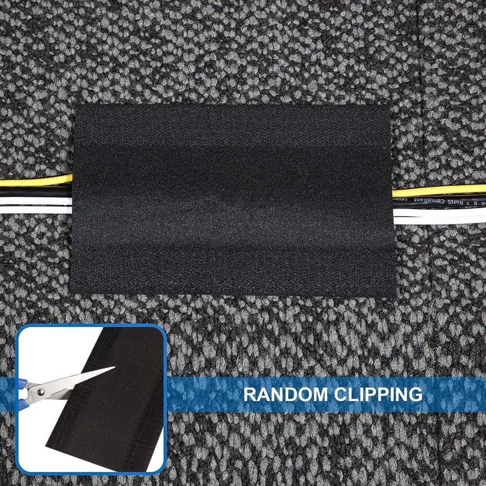 100cm/300cm/500cm Floor Cable Cover No Punching Strong Adhesive Fastener Tape Space-saving Protect Wires Floor Cable Cover