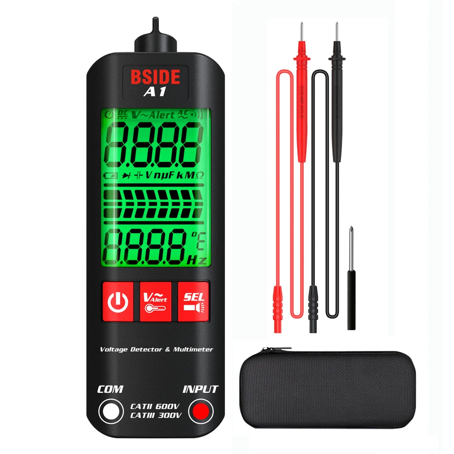 BSIDE A1X A1 Digital Multimeter Electric Test Pen With Flashlight Live Wire Recognition Meter Voltage Resistance Diode NCV Test