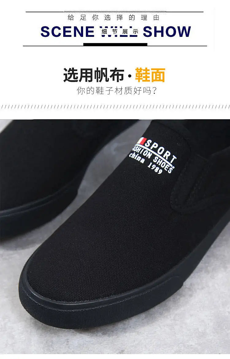 2025 New Canvas Shoes Men Summer Classic Loafers Men Casual Shoes Breathable Lazy Walking Flat Men Shoes Sneakers Plus Size 47