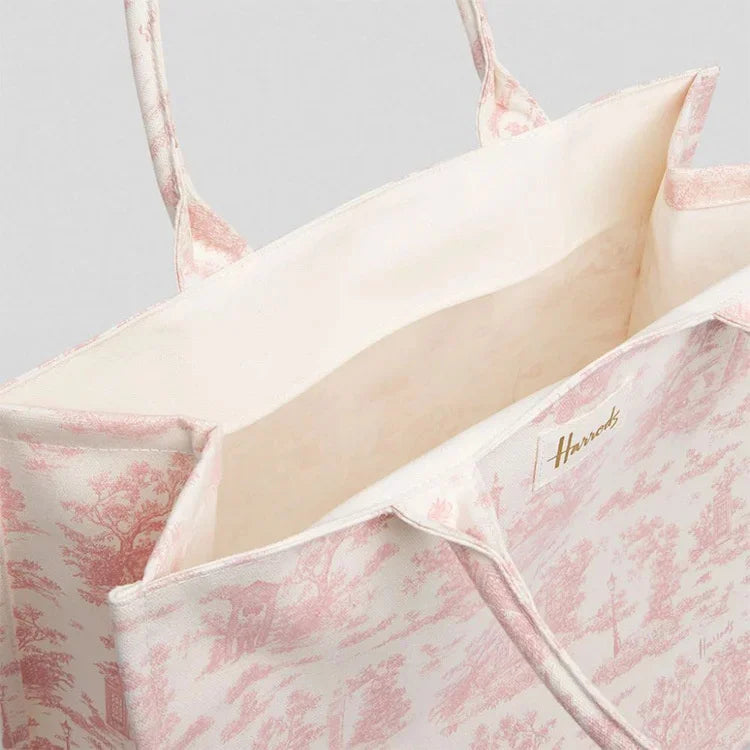 AMAZONY 2024 Harrodes Tote Bag Ladies Shopping Bag Women's Versatile Handbags Harrodes Woman Canvas Fashion Large Capacity Shoulder Bag