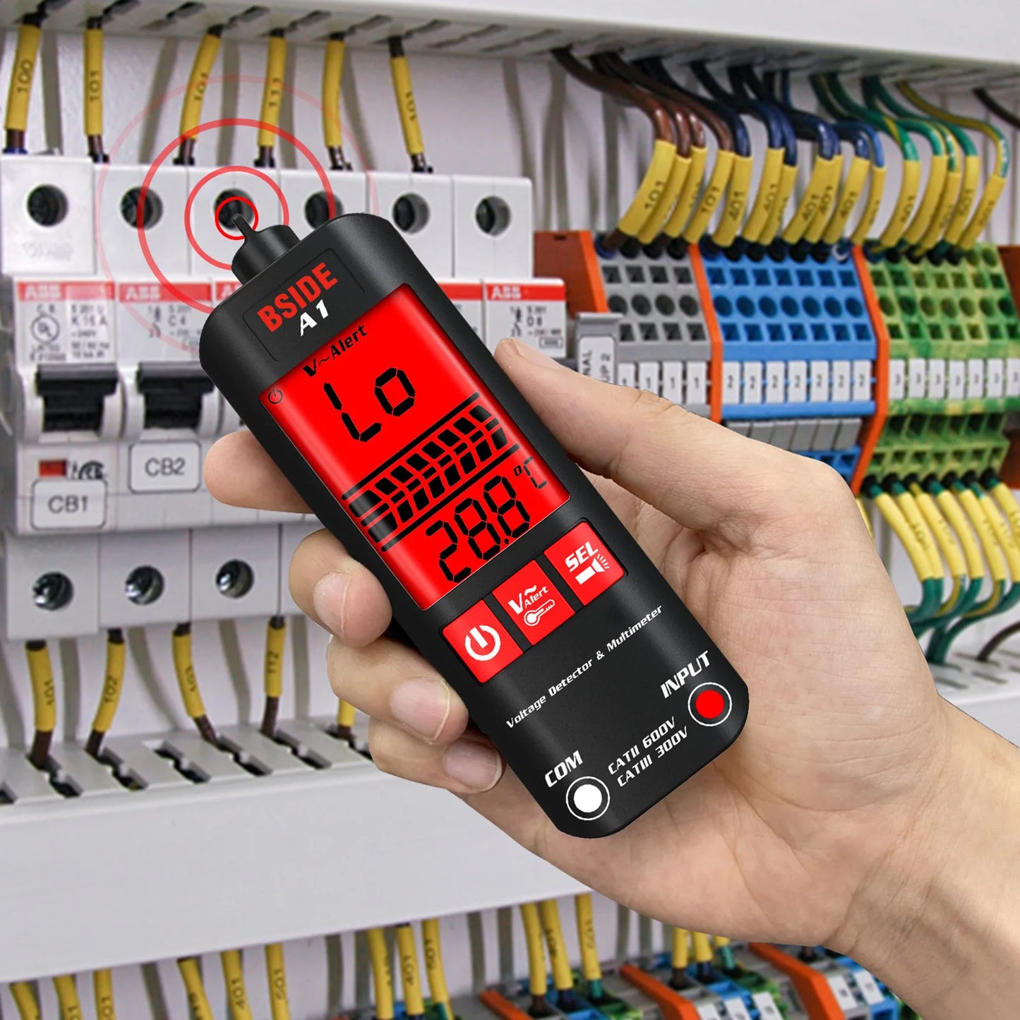 BSIDE A1X A1 Digital Multimeter Electric Test Pen With Flashlight Live Wire Recognition Meter Voltage Resistance Diode NCV Test