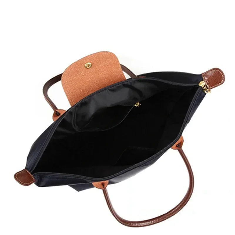 AMAZONY 2024 Women's Luxury Classic Foldable Bag Waterproof Nylon Embroidered Bag Fashion Shoulder Bag Handbag