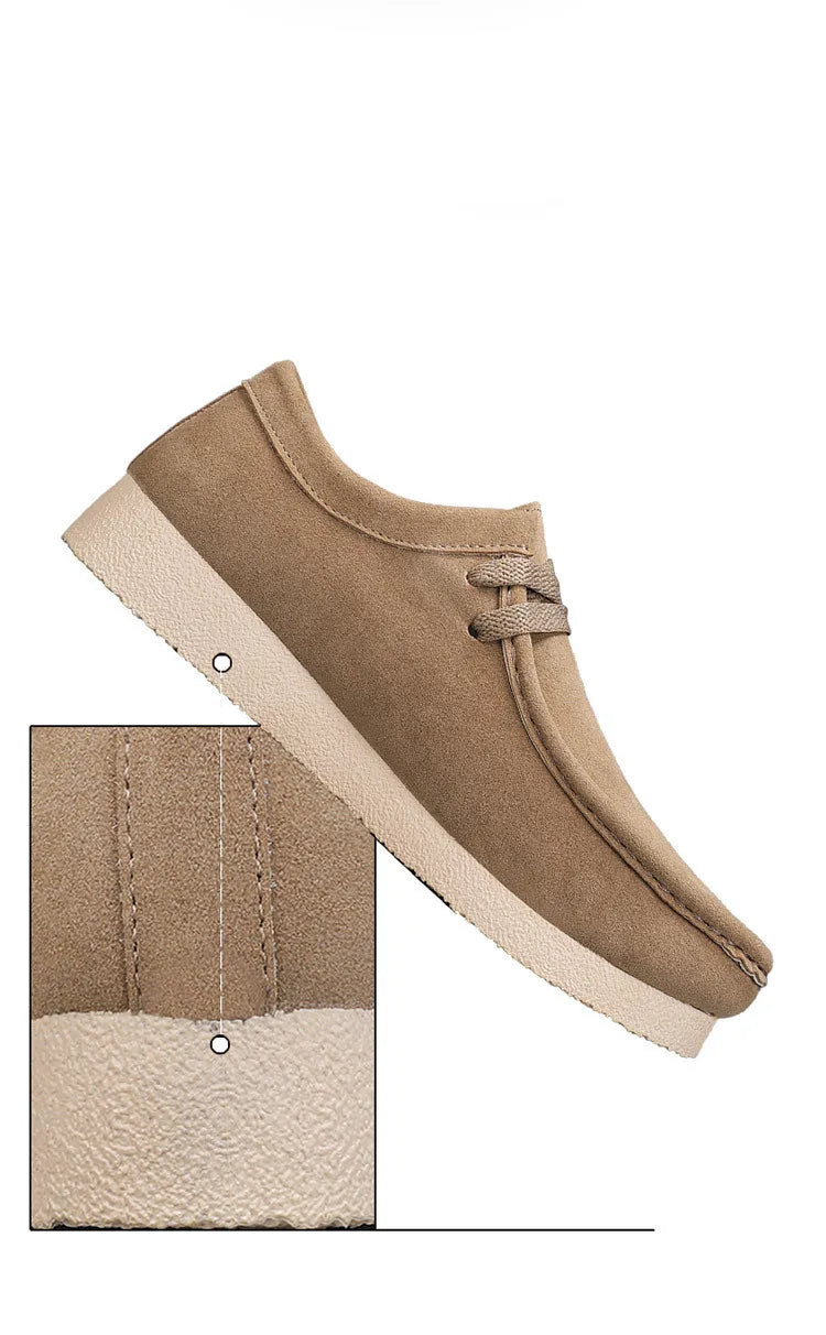 2025 New Suede Casual Shoes For Men Khaki Leather Loafers Slip-on Men's Shoes Lightweight Driving Shoes Men chaussure hommes