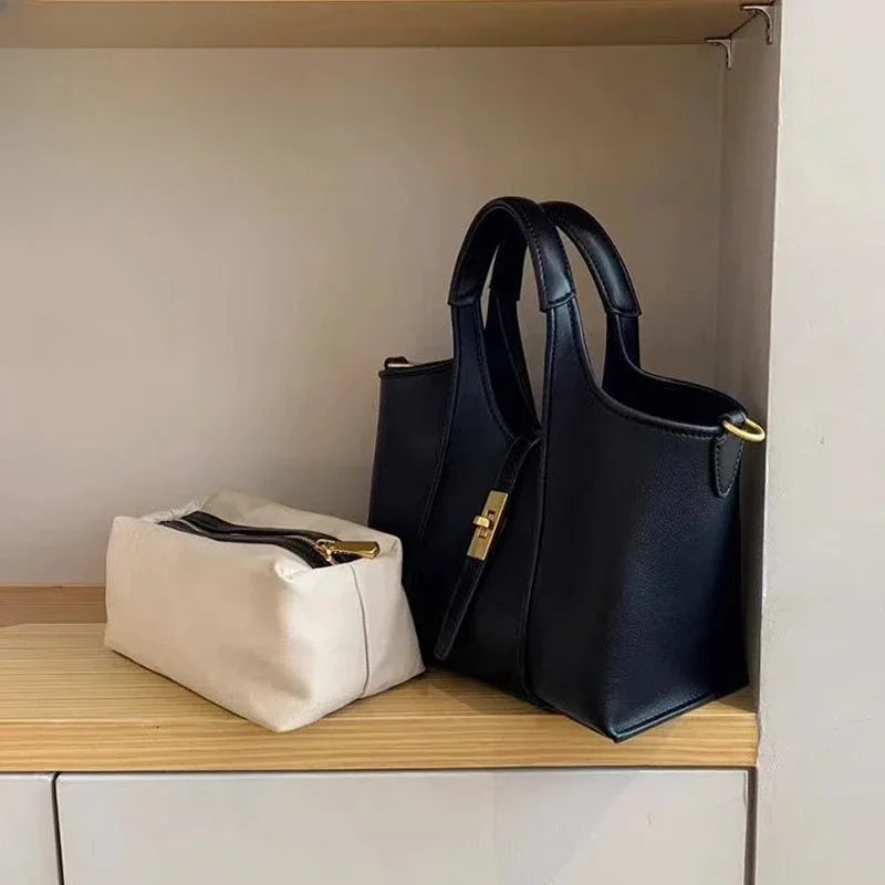 Brand New Collection 2024-2025 New Large Capacity Grocery Basket Shoulder Bag Bag with Pouch Fashion Brand Handbag Female Commuting All-match