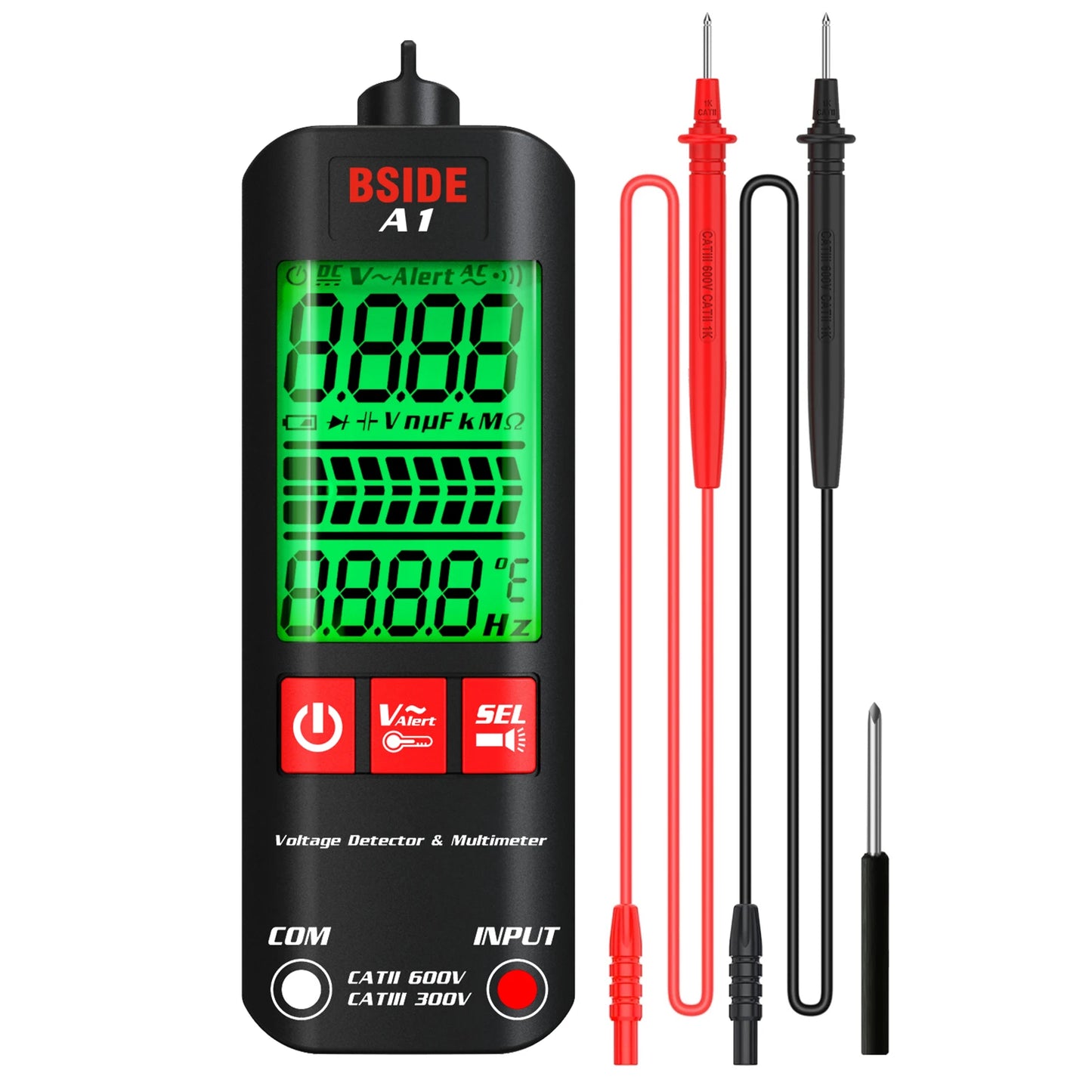 BSIDE A1X A1 Digital Multimeter Electric Test Pen With Flashlight Live Wire Recognition Meter Voltage Resistance Diode NCV Test