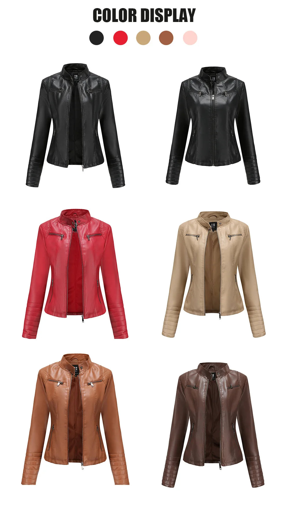 2025 Ladies New Autumn Motorcycle Short Chic PU Leather Jacket