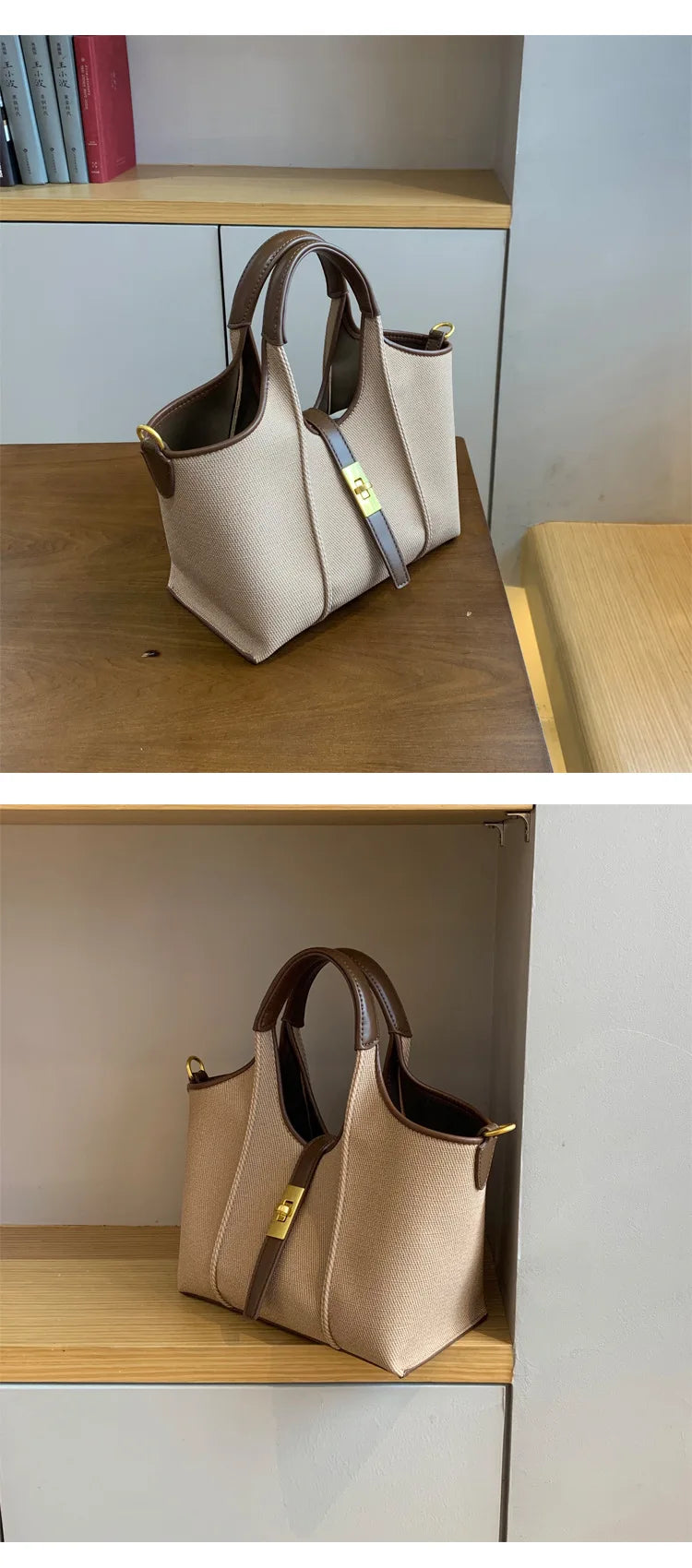 Vegetable basket bag for women 2024-2025 cloth pattern handbag large capacity niche design bucket bag PU sub-mother tote bag