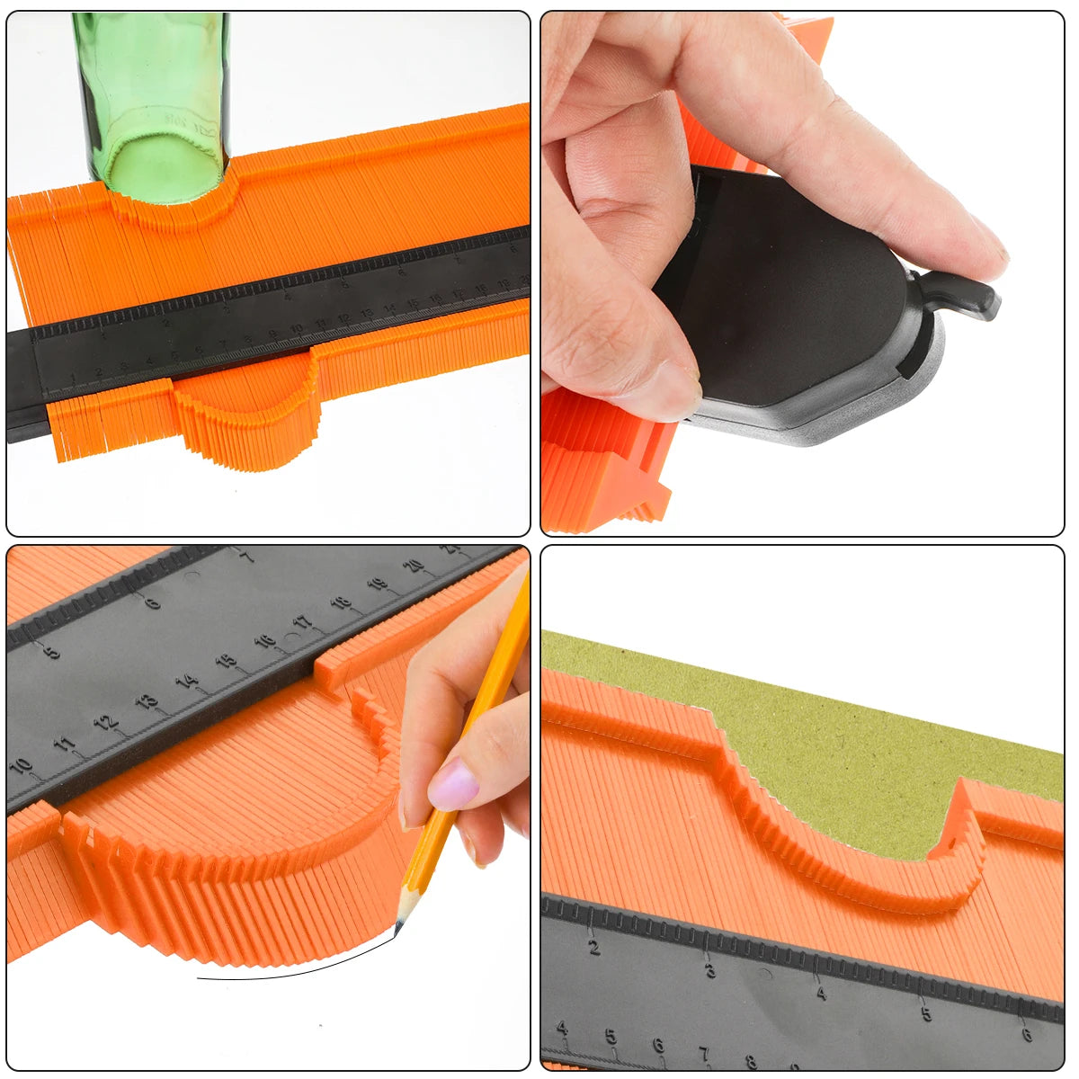 TINTINOS Shape Gauge Duplicator Profile Duplication Gauge Contour Template Plastic Contour Copy Duplicator Measuring Tool Contour Gauge