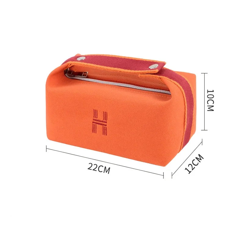 AMAZONY 2024 Waterproof Women Travel Cosmetic Bag Canvas Makeup Pouch overnight weekend Suitcase Storage Gadgets Case Toiletry Organizer