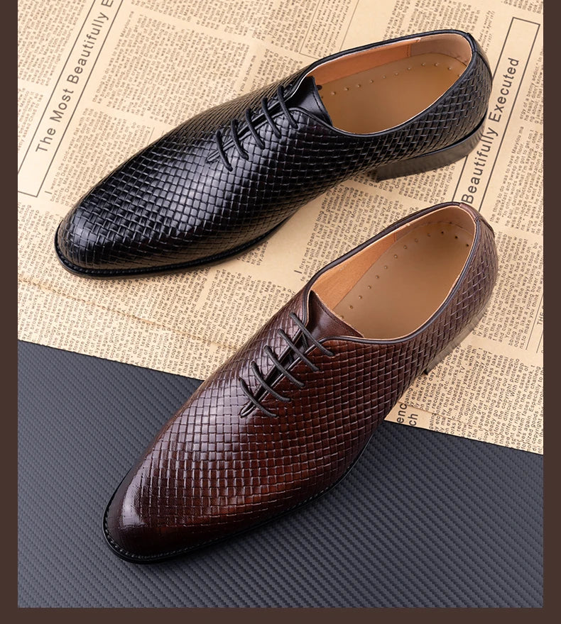 New 2024 Luxury Shoes for Men 2023 Oxford Genuine Leather Shoes New Model Formal Lace Up Dress Wedding Office Business Shoes for Men