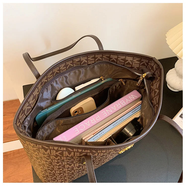 Women's Luxury Handbag 2024-2025 New Fashion Letter Printed Tote Bag Versatile Large Capacity One Shoulder Diagonal Straddle Bag FREE SHIPPINGS