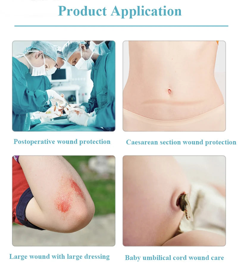 40Pcs Medical Wound Dressing Adhesive Trauma Postoperative Wound Hemostasis Patch Caesarean Section Large Size Band Aid Sticker