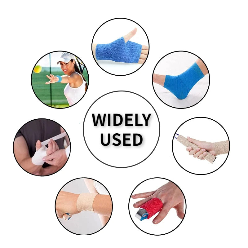 Sports Bandage Elastic Elastoplast Self Adhesive Tape Protect Wrist Palm Finger Arm Shoulder Knee Ankle Pets Leg Safety