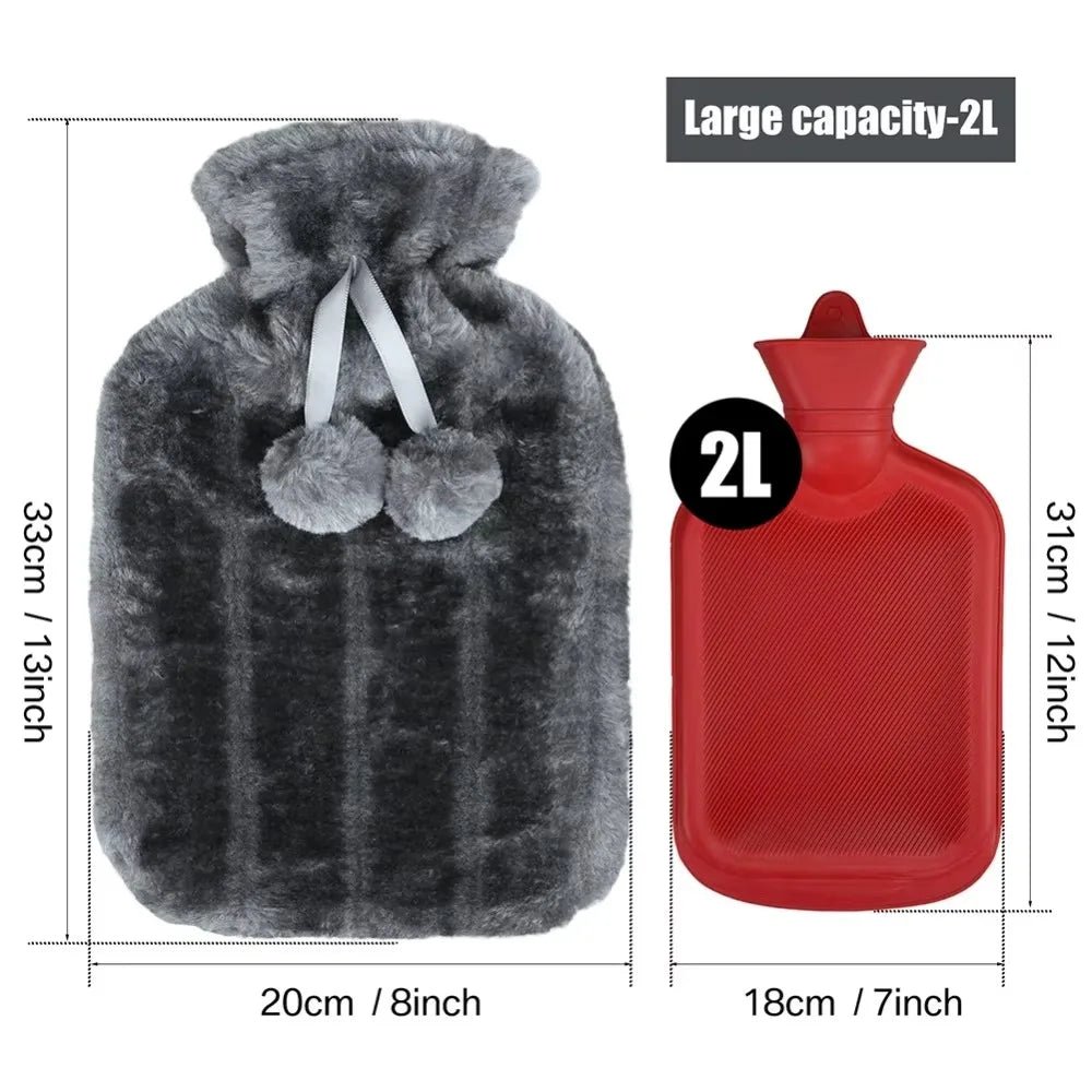 Removable Hot Water Bottle Cover Explosion Proof Leak-proof Plush Covering Portable and Reusable Cold-proof Hand Feet Warmer