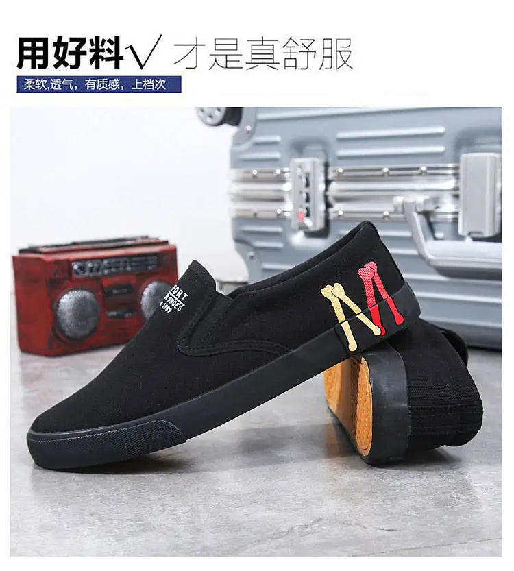 2025 New Canvas Shoes Men Summer Classic Loafers Men Casual Shoes Breathable Lazy Walking Flat Men Shoes Sneakers Plus Size 47