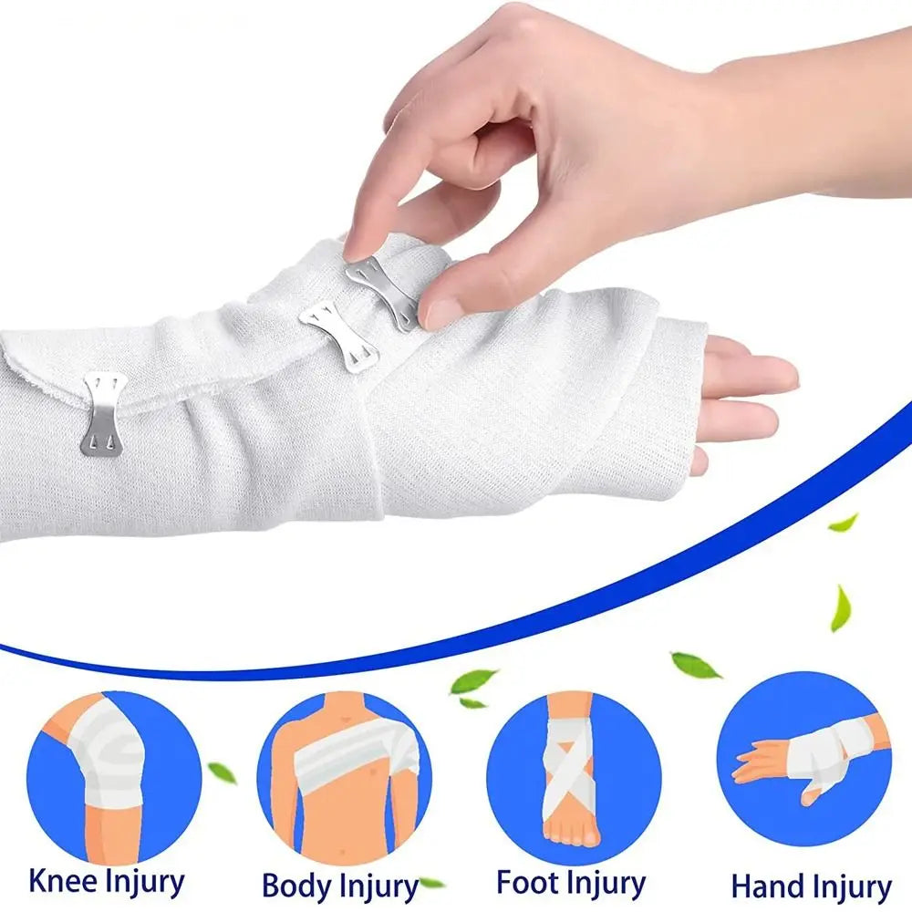 10Pcs Aluminium Polyester Elastic Bandage Clips Elastic White Brown Silver Replaceable Bandage Replacement Clip