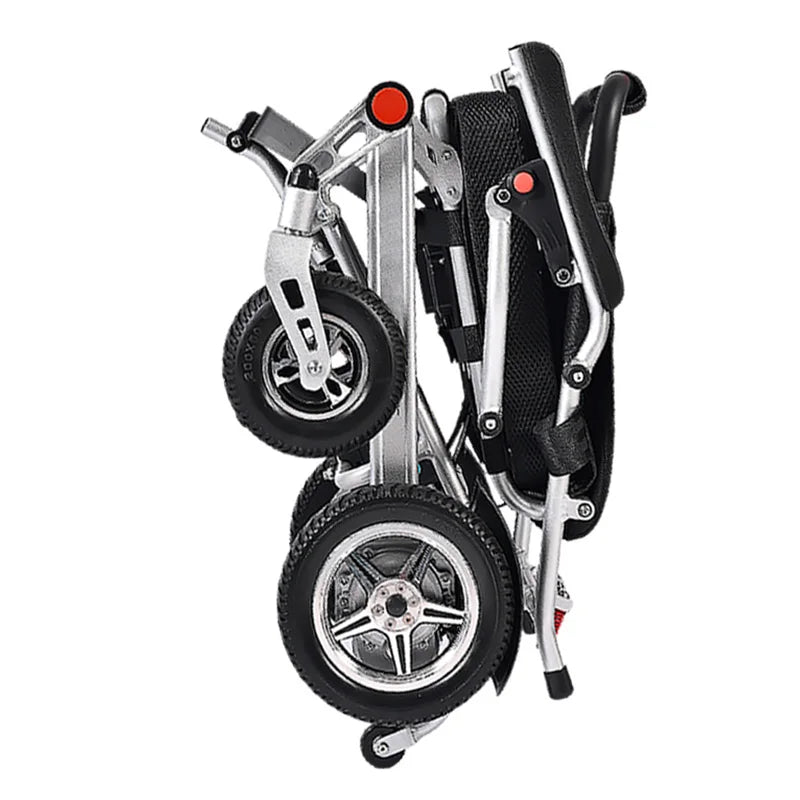 Seniors Disabled Elderly Nursing Health Care Products Khaki Folding Transport Electric Wheelchair with Arms Removable Footrest