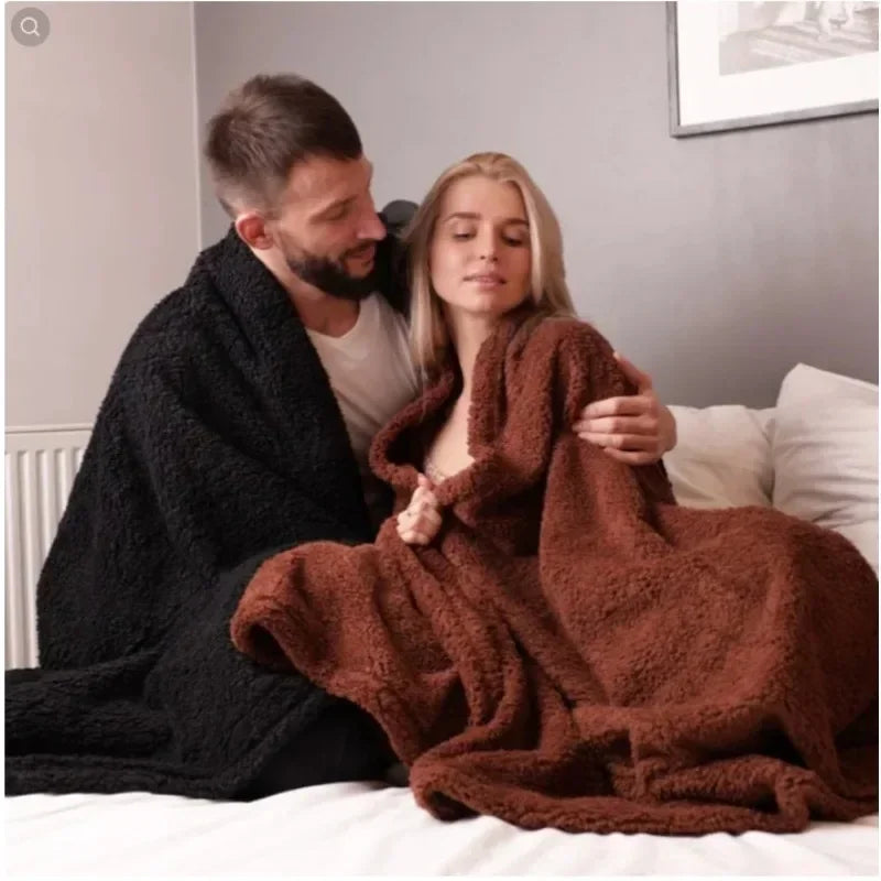 Plus Size Shaggy Blankets for Couple, Winter Thickened Warm Blanket | Waterproof Luxury Rectangle Napping Blanket