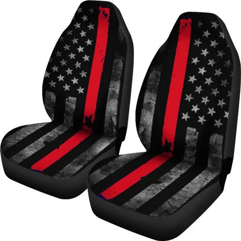 AMAZONY Thin Red Line Firefighters, Search Rescue, Heros-Car Seat Covers, Car Accessories, Gift for Him, Bucket Seat Covers, Custom Seat