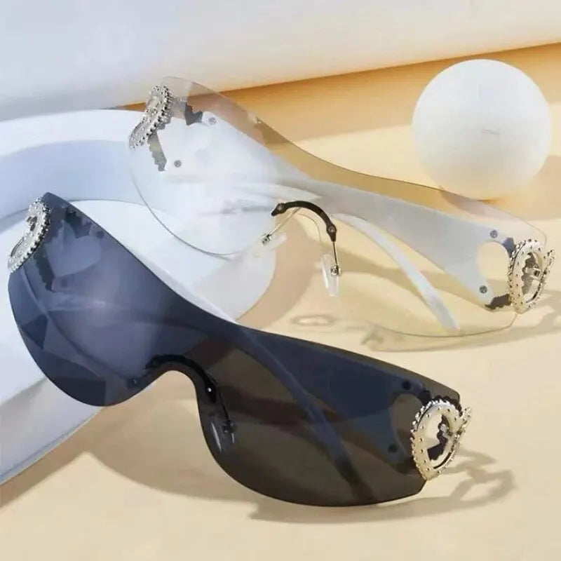 2 Pcs Summer Summer One Piece Sunglasses Goggle Women