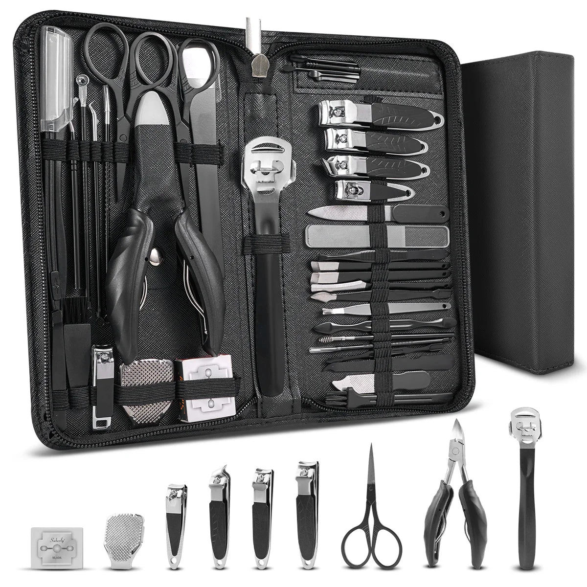 11/40pcs Manicure tool set Stainless Steel pedicure set Nail clipper Portable tool set Nail clippers Nail file