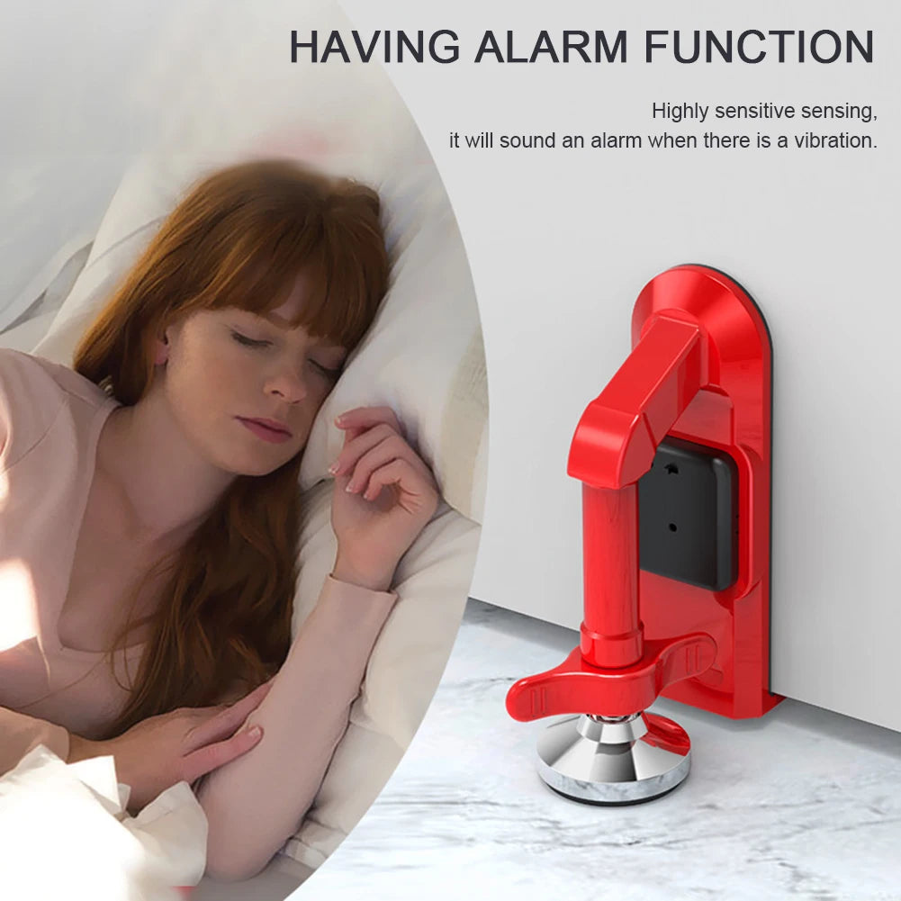 Portable Alarm Door Stopper Battery Powered Door Lock Brace With Penetrating Alarm For Women Security Protection Door Stops