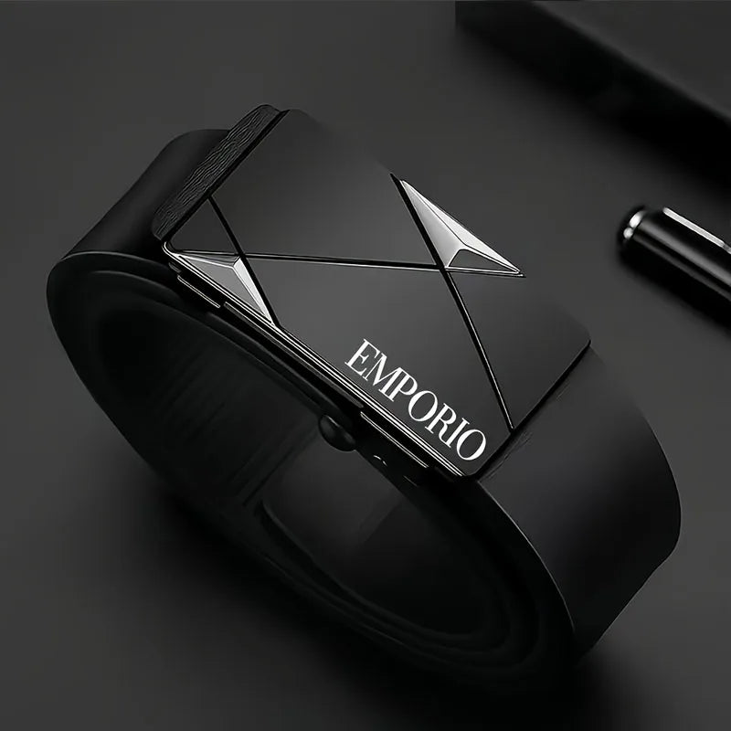 Stylish Men's PU Leather Belt - Fashion Belts for Daily Life, Leisure, Party, Festival, Work, and Business Automatic Buckle