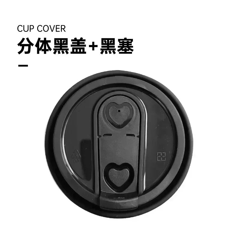 100pcs 90 Caliber Matte Cup Cover Disposable Coffee Milk Tea Take-out Food Packing Cup Lid Leak Proof Clear Plastic Cups Lid
