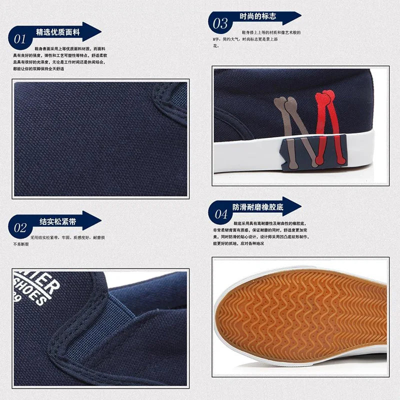 2025 New Canvas Shoes Men Summer Classic Loafers Men Casual Shoes Breathable Lazy Walking Flat Men Shoes Sneakers Plus Size 47