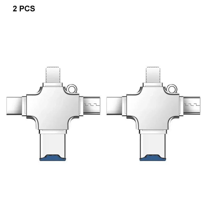 USB C OTG Adapter 4-in-1 USB 3.0 to USB-C Micro USB Type C Lightning Computer Tablet USB Card Reader WHEN you buy one we freely offer a laptop stand as a gift