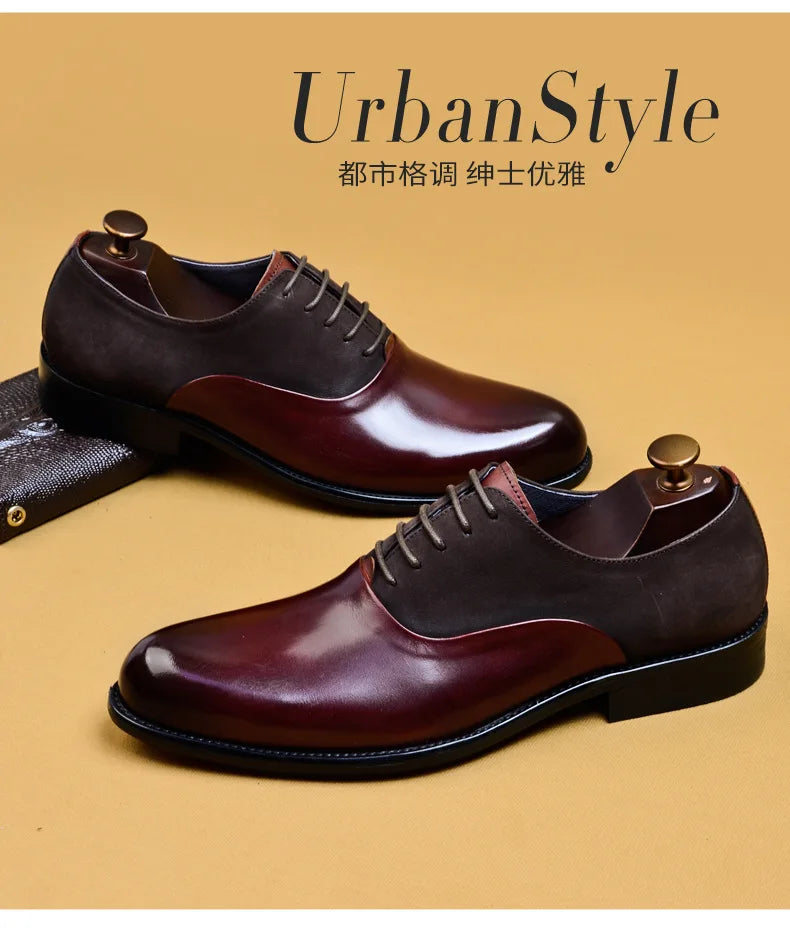 2024 New Italian Handmade Shoes British Style Formal Men's Oxford Shoe Genuine Leather Business Dress Shoes Retro Men's Shoes
