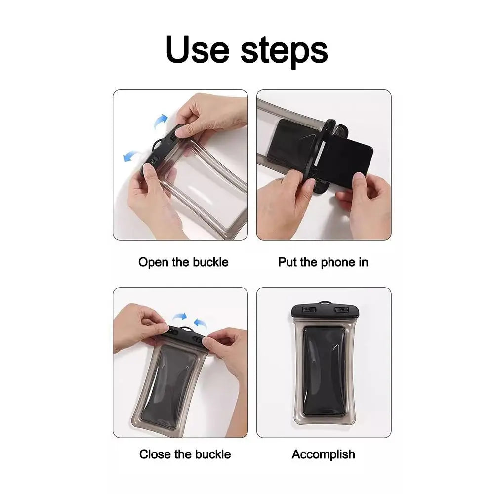 Transparent Waterproof Phone Case Touch Screen Under 7.0 inches Mobile Phone Cover with Lanyard Phone Pouch