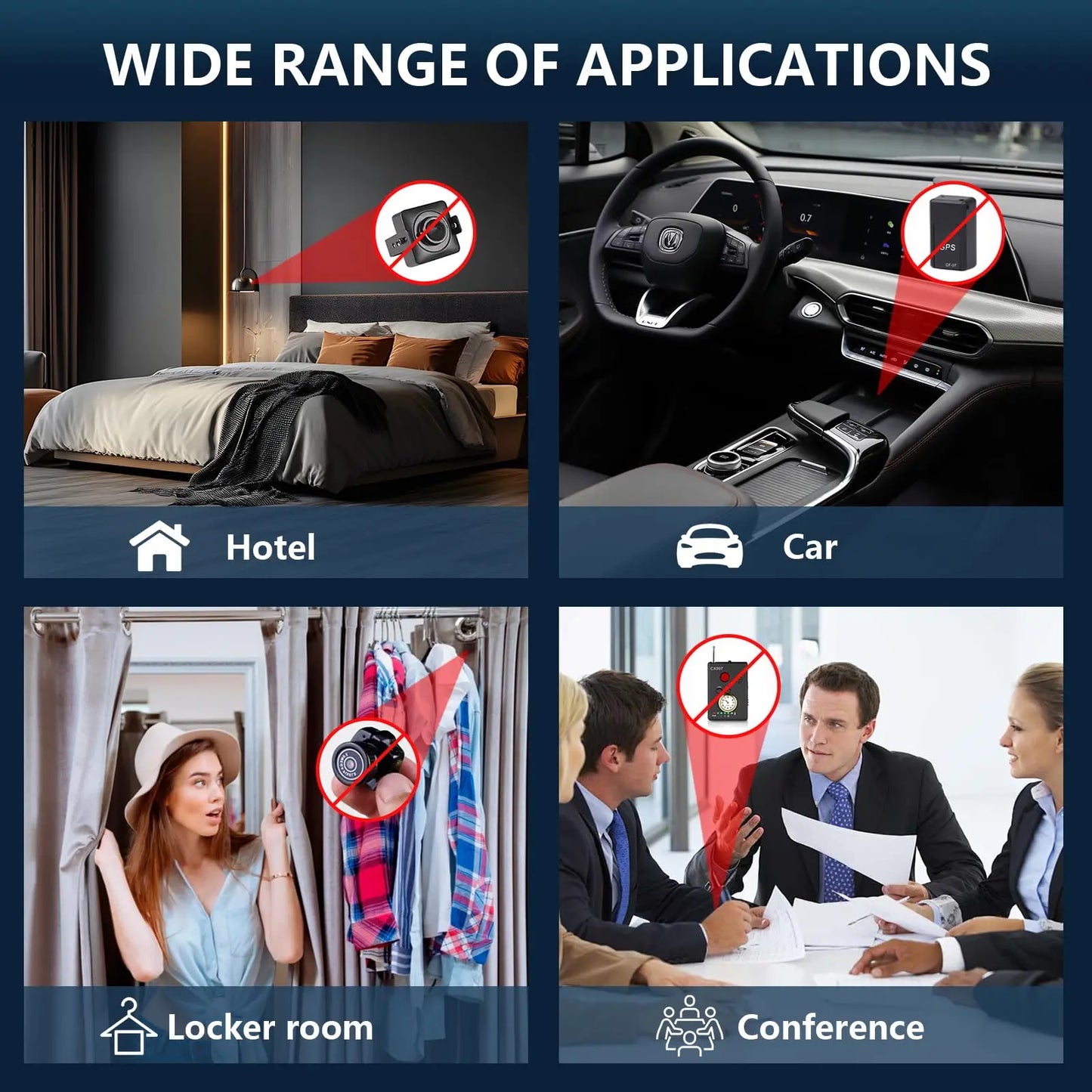 New 2025-2026 Hidden Camera Detector, Infrared Scanning, GPS & Eavesdropping Detection, Adjustable Sensitivity, for Hotel/Car/Room Privacy