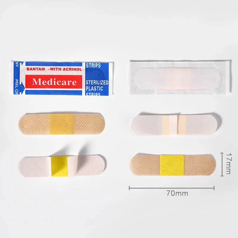 100pcspack Waterproof Wound Dressing Patches Tape First Aid Self-Adhesive Plaster Bandage Non-woven Fabrics Band Aid for Kids