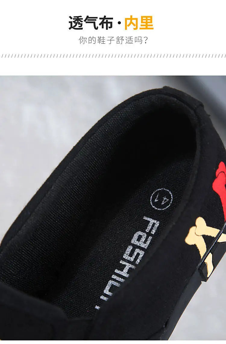 2025 New Canvas Shoes Men Summer Classic Loafers Men Casual Shoes Breathable Lazy Walking Flat Men Shoes Sneakers Plus Size 47