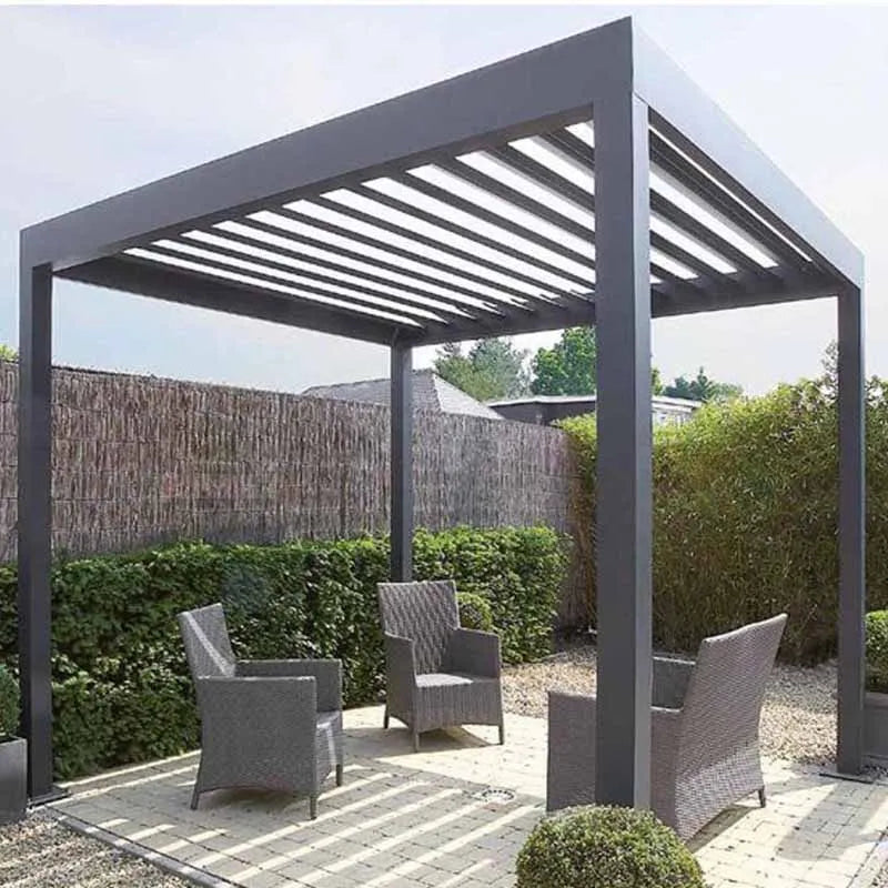  Pavilion outdoor courtyard electric shutter flip canopy aluminium pergola villa garden sunshade pavilion roof pergola