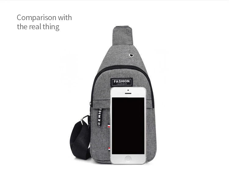 2025 New Chest Bag Messenger Pack Men Simple Nylon Fashion Waterproof One Shoulder Crossbody Bag