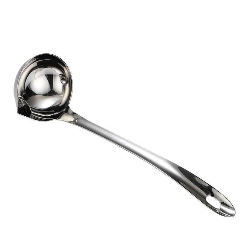 Stainless Steel Filter Spoon Soup Fat Oil Separator Ladles Skimmer Spoon Soup Colander For Kitchen Heat Insulation Anti-scalding