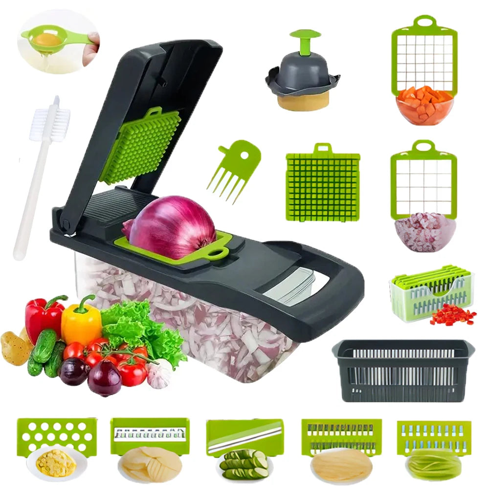 15/17 in 1 Multifunctional Vegetable Slicer,Onion Chopping Machine,Food Chopper,Kitchen Vegetable Chopper Tools.Kitchen Gadget