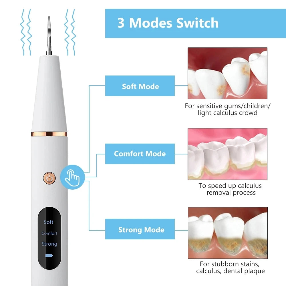 Ultrasonic Dental Scaler Cleaning Tartar Dental Whitening Calculus Devices Eliminator Remover Ultra Electic Sonic Tooth Cleaner