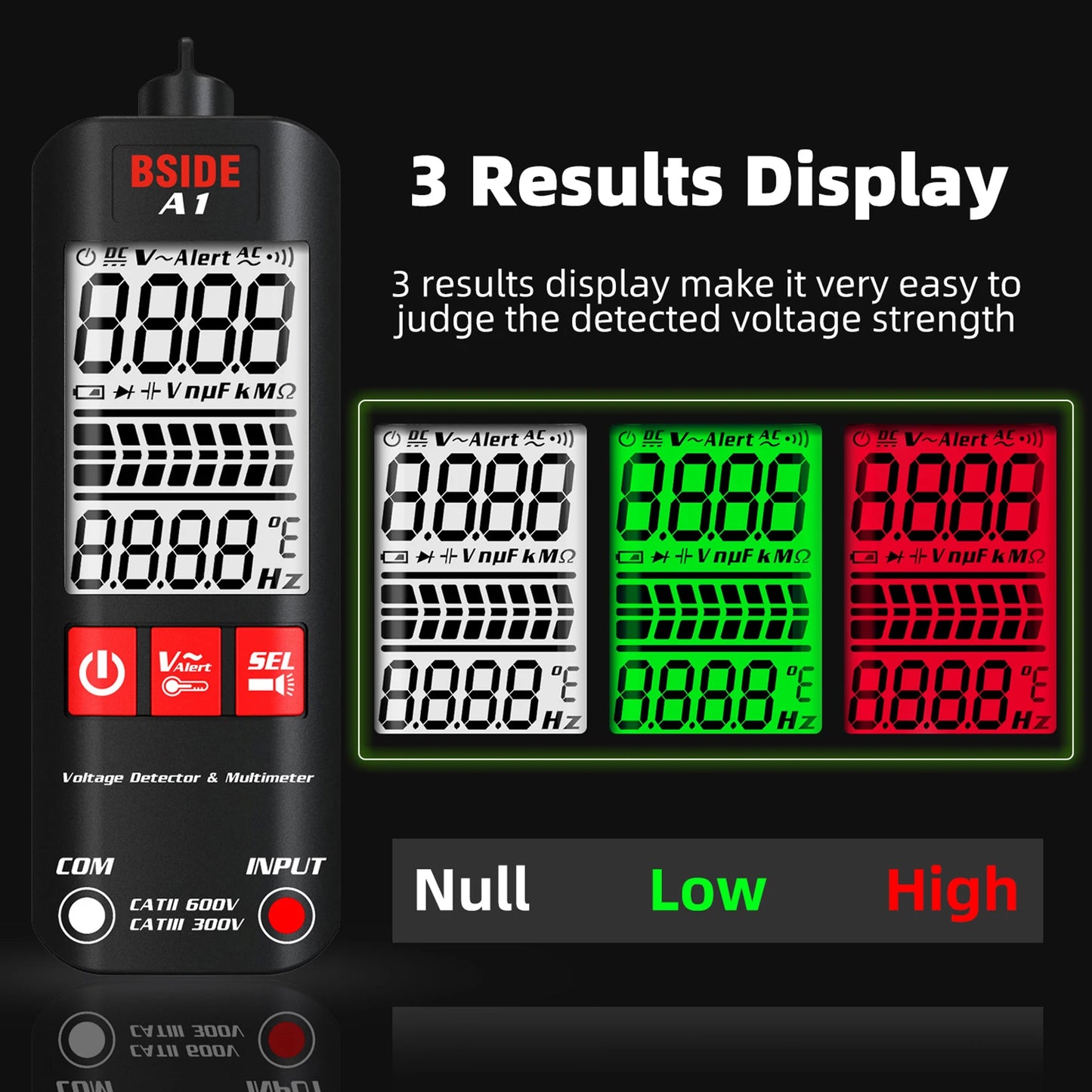 BSIDE A1X A1 Digital Multimeter Electric Test Pen With Flashlight Live Wire Recognition Meter Voltage Resistance Diode NCV Test