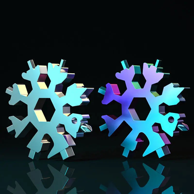 18 In 1Bottle Opener Screwdriver Snowflake Snow Wrench Tool Spanner Hex Wrench Multifunction Camping Outdoor Survive Tools