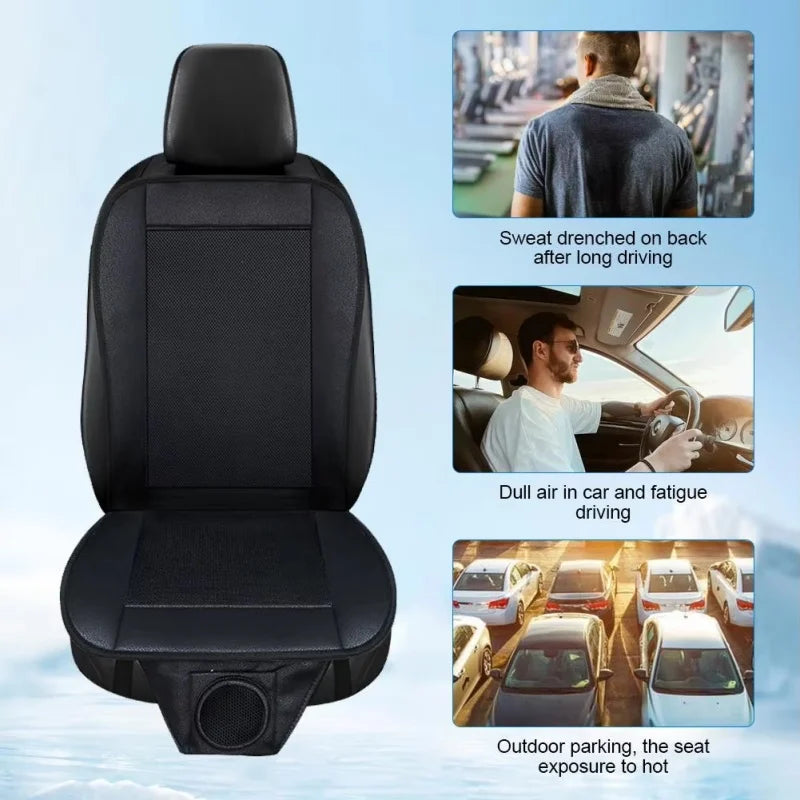 Powered Car Seat Cooler Ventilated Cushion 12V 24V Summer Cooling Pad Fast Air Blowing Reusable Seat Mat car seat covers