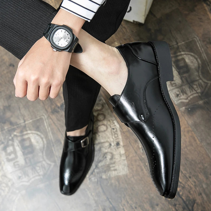 WAERTA 2025 Italian Dress Shoes Men Wedding Shoes High Quality Casual Loafer Designer Flat Shoes Zapatos Hombre Plus Size 38-48