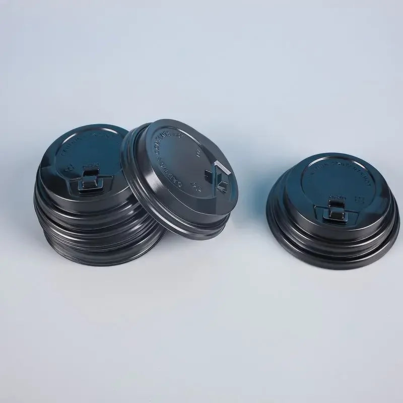 100pcs 90mm Caliber Cups Lid Milk Tea Coffee Cup Universal Leak Proof Cover Disposable Food Grade PP Injection Molded Cup Lids