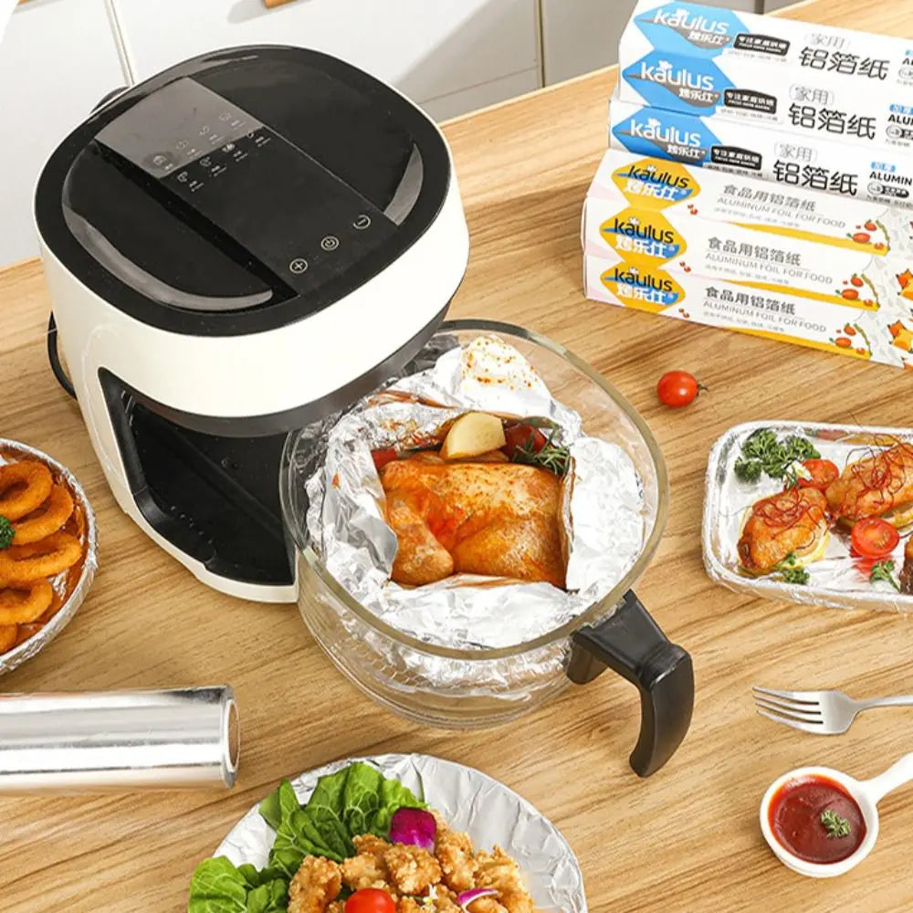 BBQ Aluminum Foil Oven Home Economical Packaging Air Fryer Tin Foil Barbecue Meat Baking Tray Paper Kitchen Baking Grease Paper
