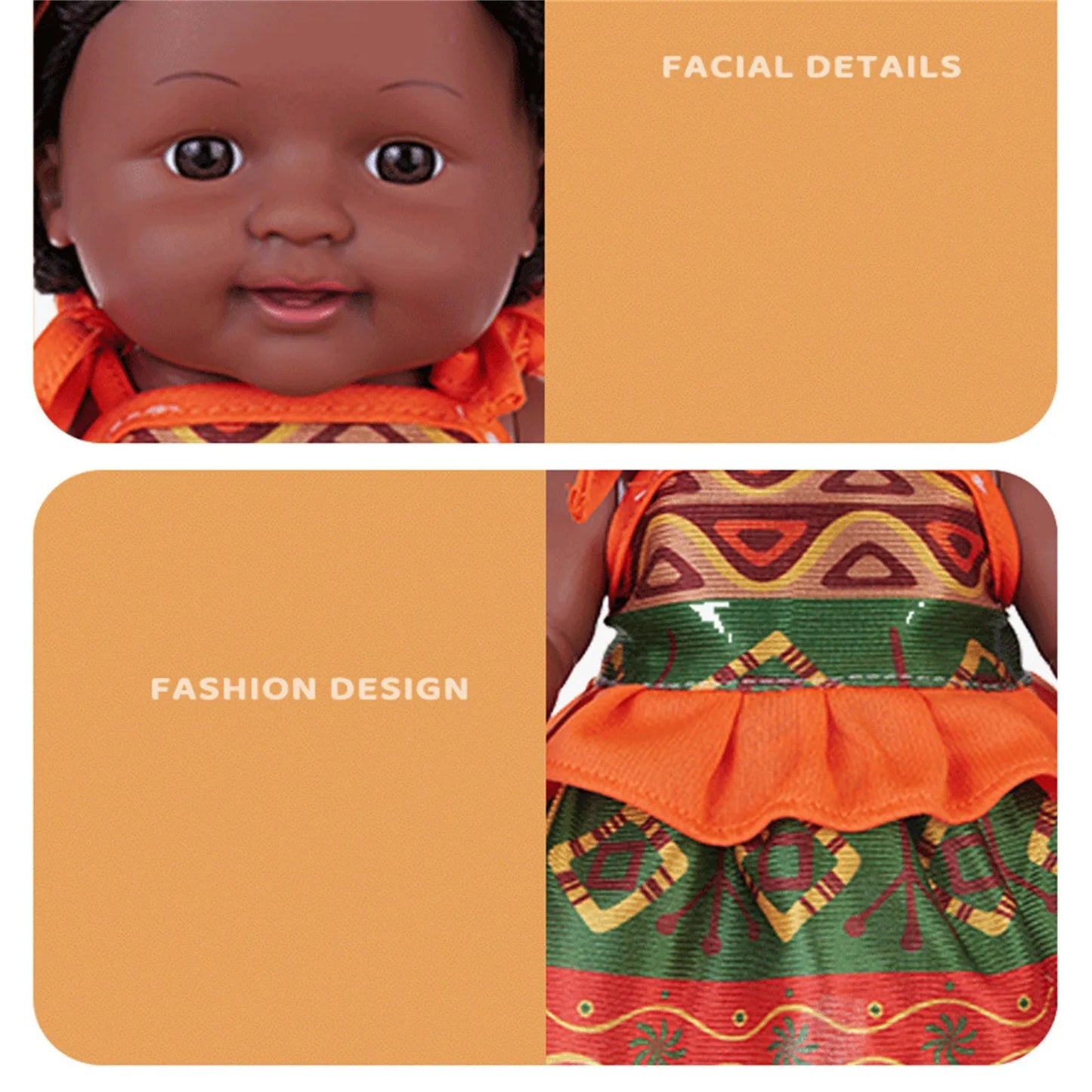 African American Reborn Doll Simulation Black Full Enamel Baby Doll Girl Toys Lifelike Play Dolls Fun Kids Toy Children Gifts