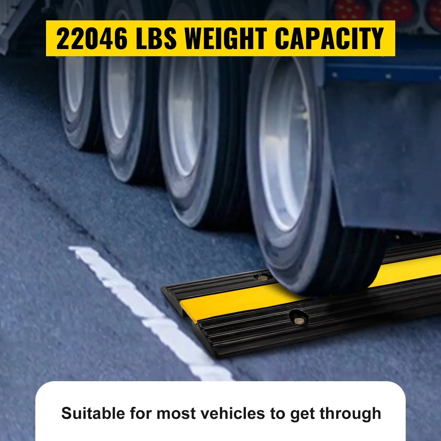 VEVOR Cable Protector Modular Rubber Speed Bump 4PCS 1 Channel Driveway Ramp Wire Cover Cord Guard for Parking Lot Warehouses